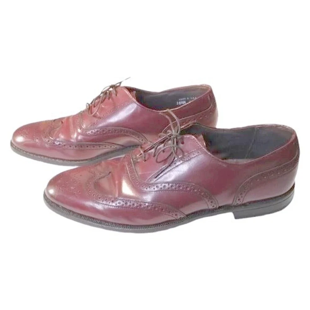 Dexter Wingtip Oxford Men's 10M‎ Burgundy Leather Brogue Dress Shoes USA Made
